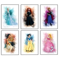 5d diy cartoon disney watercolor princess diamond painting full round embroidery mosaic cross stitch kits crafts for home decor
