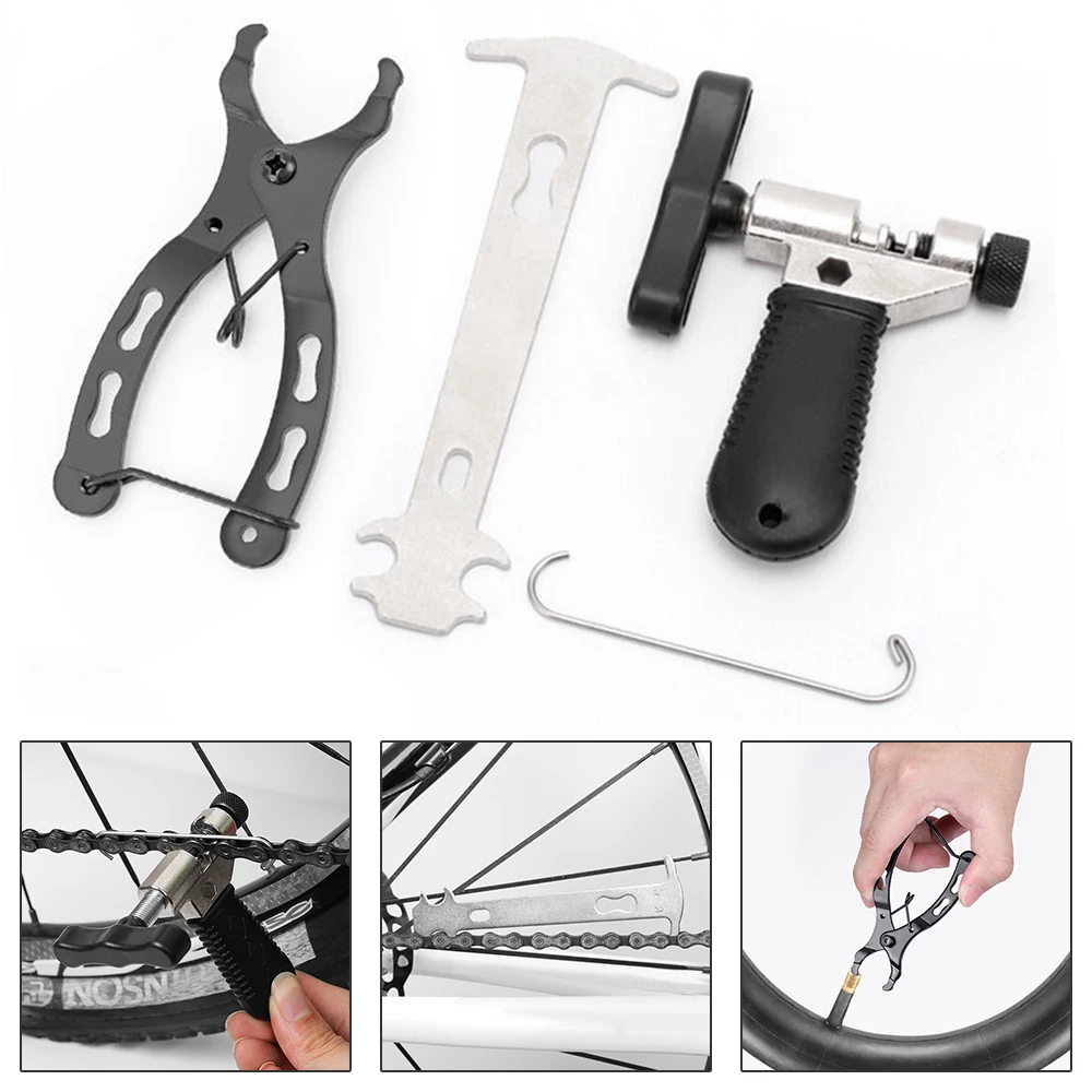 

Bicycle Chain Disassembly Tool Set Bike Link Plier Chain Breaker Splitter Tools Chain Checker Premium Tool Kit for Cyclists