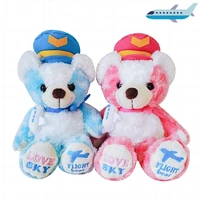 plush toy stuffed doll cartoon animal plane captain ted bear kid bedtime story birthday gift christmas present 1pc