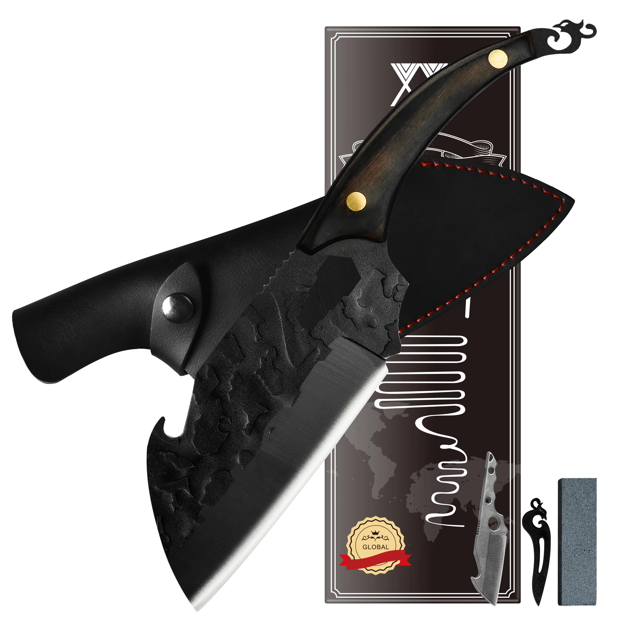 

Full Tang Knife With Sheath Cover Outdoor Camping Knives Stainless Steel 6.5 Inch Gift Knife Fixed Blade Sharp Cutting Knife DIY