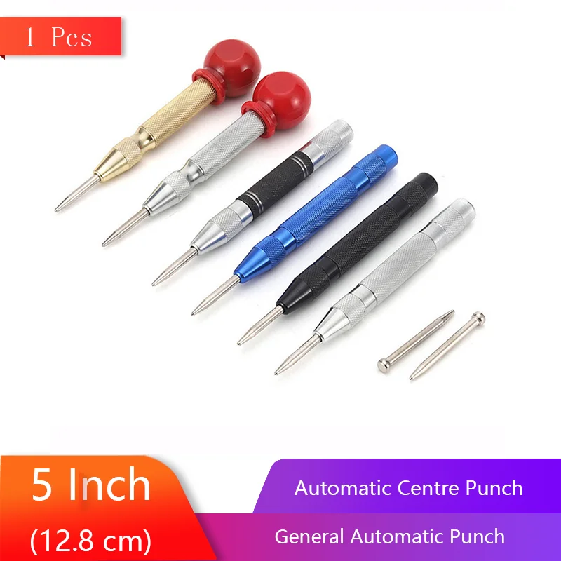 

1 Pcs Automatic Centre Punch 5 Inch Pocket Automatic Punch Woodworking Metal Drill for Metal Awl Woodworking Carpenter Drill