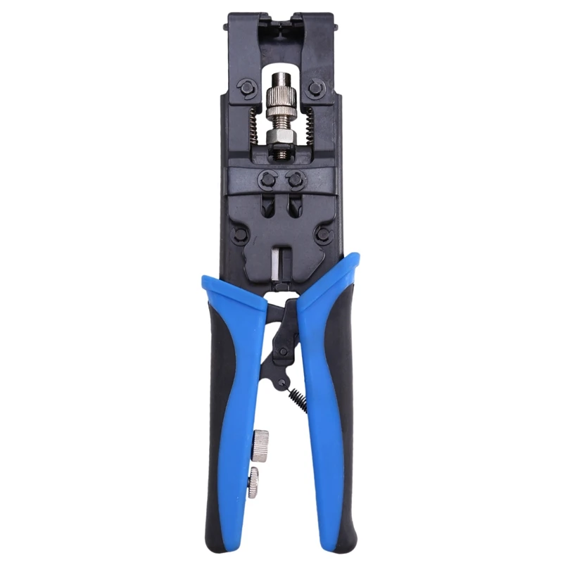 

SEWS-1Pc Durable Coax Compression Crimper Tool BNC/RCA/F Crimp Connector RG59/58/6 Cable Wire Cutter Adjustable Crimping Plier