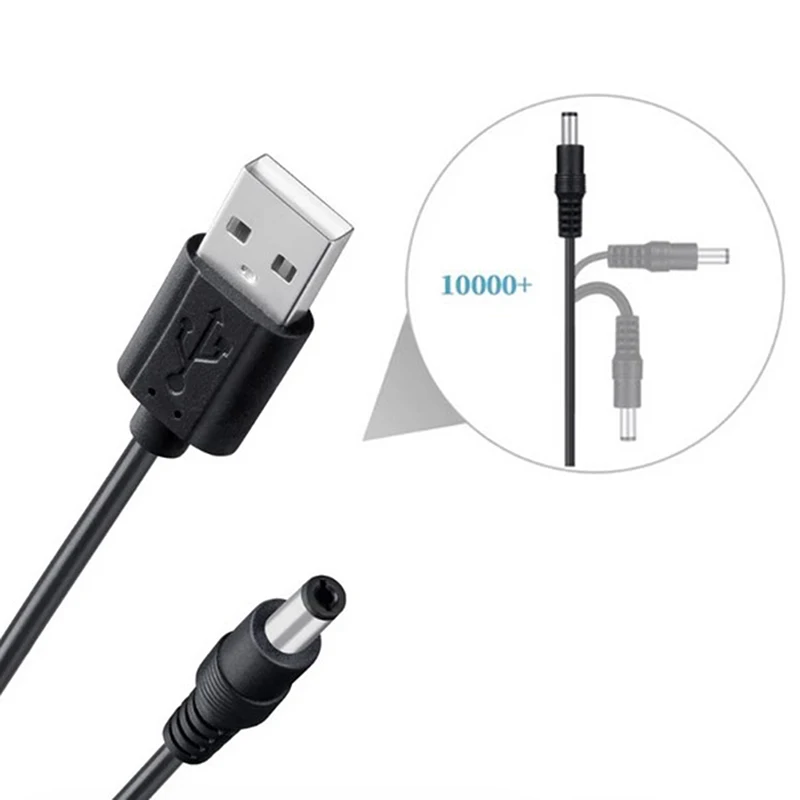 

8in1 5V USB To DC For Fan Speaker Router LED Lamp And More 5.5x2.1mm 3.5mm 4.0mm 4.8mm 6.4mm 5.5x2.5mm 6.3mm Plug Charging Cord