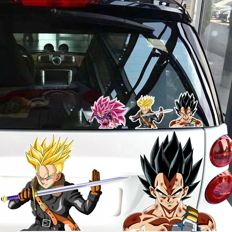 

Bandai Dragon Ball Goku Car Sticker Anime Cartoon Car Window Sticker Motorcycle Car Sticker Scratch Blocking Decoration Accessor