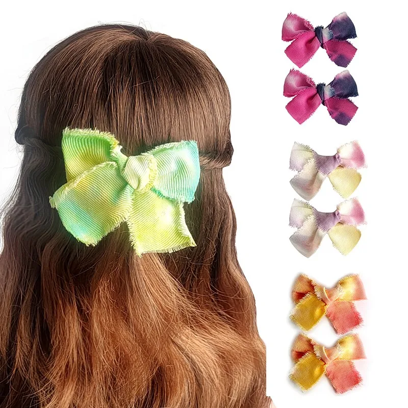 

Tie Dye Sponge Hair Scrunchie Elastic Hairpin Women Girls Ponytail Holder Fashion Hair Accessories Long Band Hairband Headband