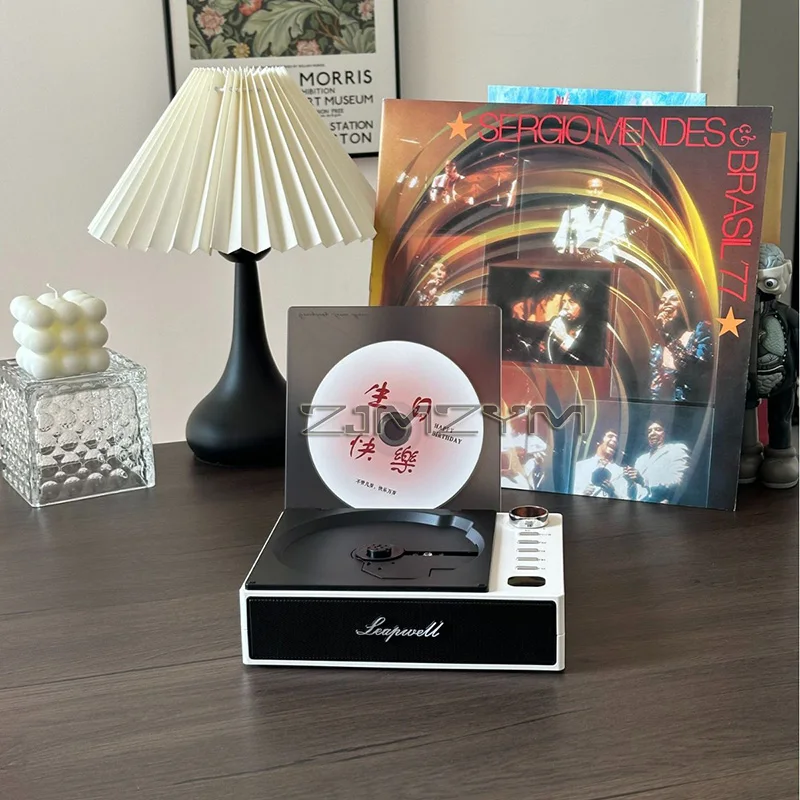 Фото Портативный CD-плеер, беспроводные Bluetooth-динамики, FM-радио, музыкальный альбом, плеер, домашний CD-машина с экраном, перезаряжаемая №3