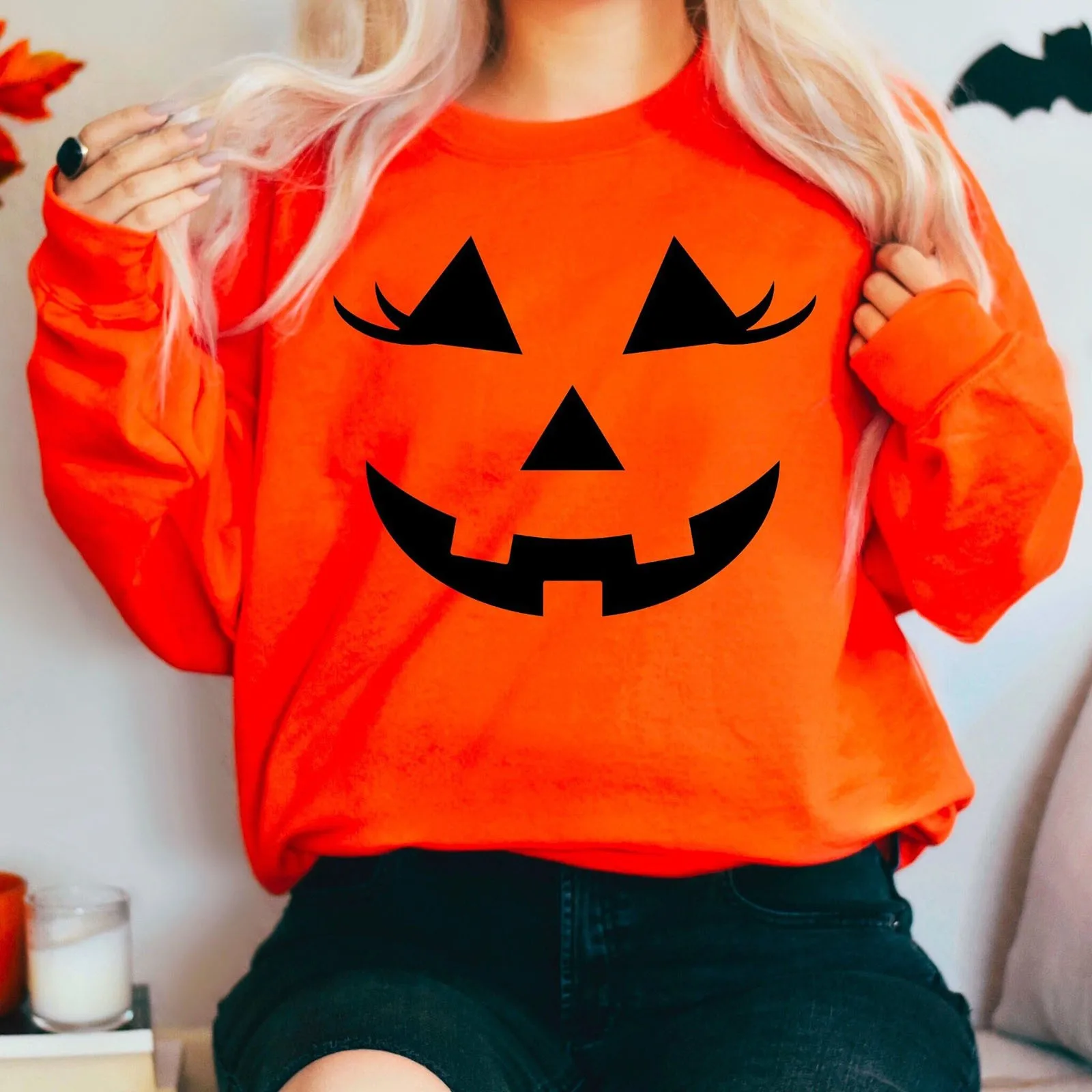 

Ladies Women Halloween Hooded Print Round Neck Long Sleeve Sweatshirt Top Heavy Sweatshirts for Women Universal Thread Good Co