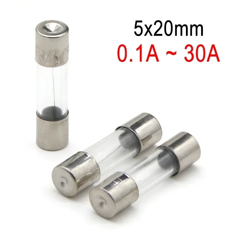 Предохранитель стеклянный трубчатый 5x20 мм 100 А 250 а 1 2 3 4 5 6 8 10 12 15 20 30 25 В 50/шт.