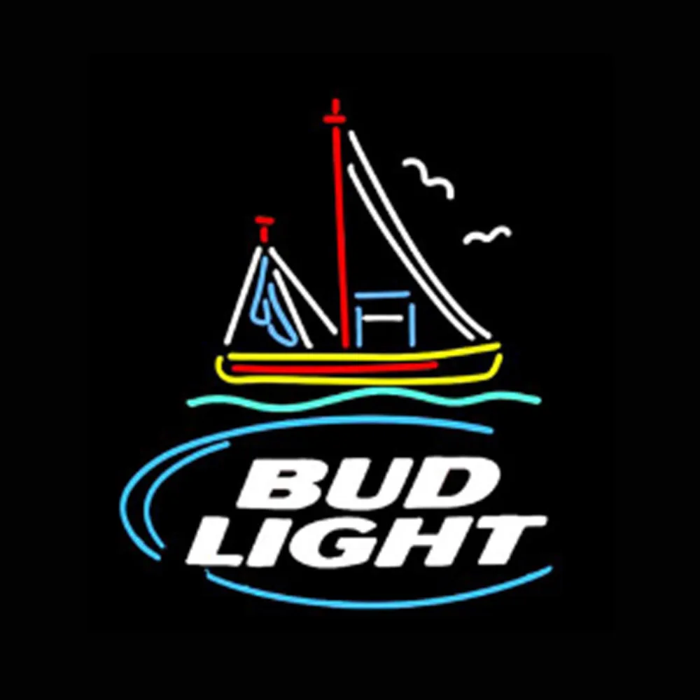 

Bud Light Shrimp Boat Fishing Custom Handmade Real Glass Tube Beer Bar Store Motel Advertise Wall Decor Display Neon Sign 20X24"