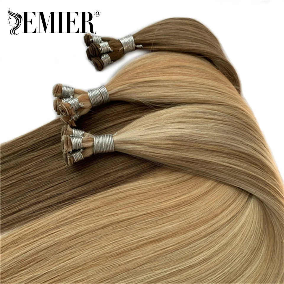 

Переплетенные вручную высококачественные 100% человеческие волосы для наращивания ручной работы необработанные натуральные человеческие волосы в пучке двойное плетение человеческих волос