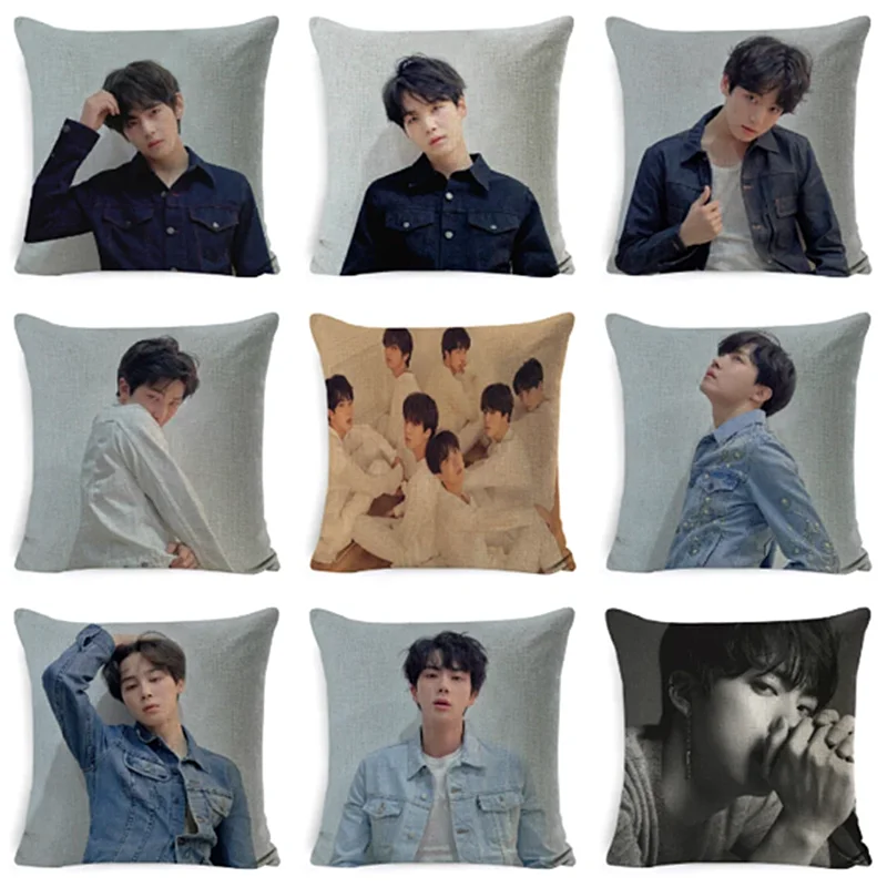 

Kpop Star Bangtan подушка для мальчиков Cover K-pop BANGTAN диванная наволочка для подушки GOT7 BT-21 Диванный домашний декор квадратная наволочка 45*45 см