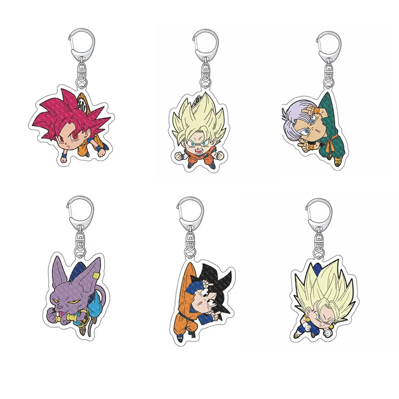 

Anime Dragon Ball Keychain Cartoon Acrylic Key Ring Holder Cute Q Version Characters Key Chain Bag Charm Jewelry Teens Gift