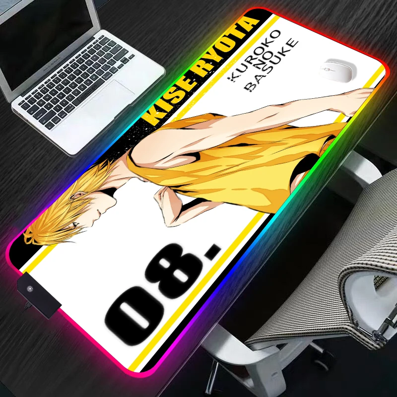 

Коврик для мыши Kuroko без корзины, игровой коврик для офисного компьютера, Rgb аксессуары для ПК, размер Xxl, милый коврик для мыши в стиле аниме, «...