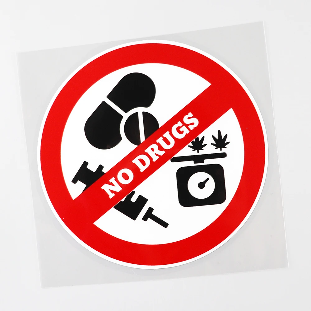 

Fashion Warning No Drugs PVC Decal Car Sticker 13.4CM×13.4CM