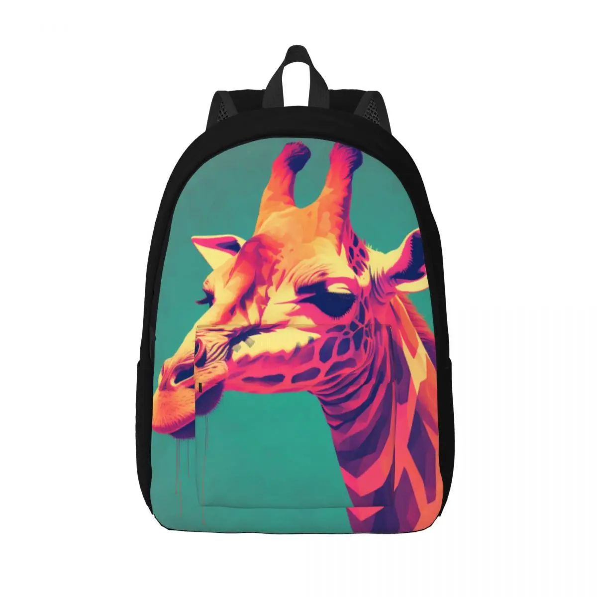 

Giraffe Canvas Backpacks Cover Art Style Bag Cycling Backpack Lightweight Bags