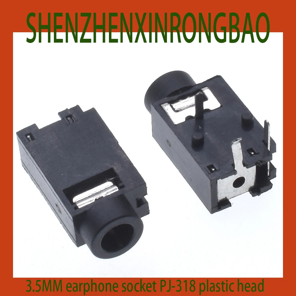 

10Pcs High quality 3.5MM headphone socket PJ-319 plastic head, 3-pin horizontal pin power socket, single channel dedicated audio