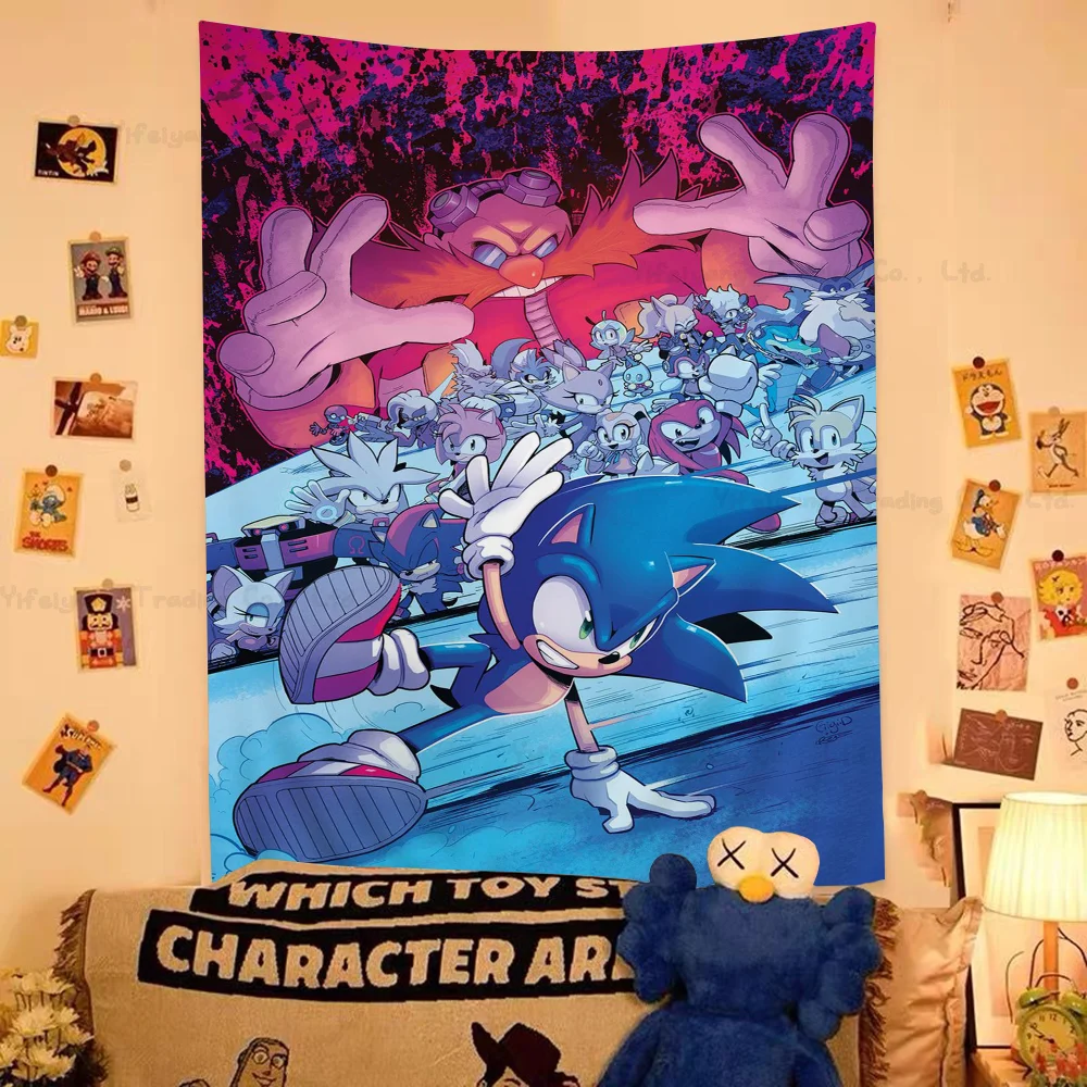 Supersonic-S-Sonic-Game Wall Tapestry Hanging Tarot Hippie Rugs Dorm Sheets