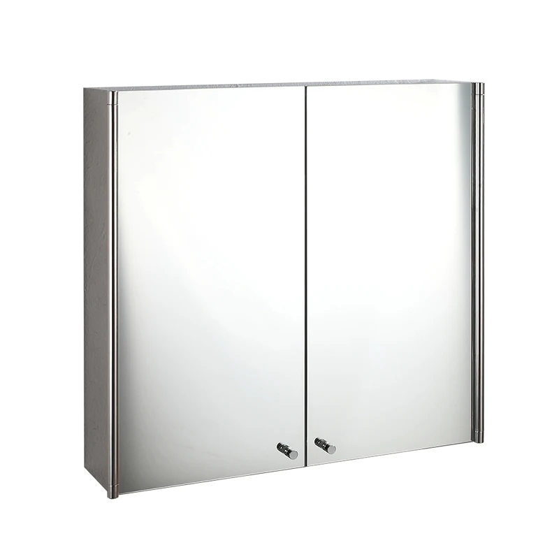 

Double door Stainless steel bathroom mirror cabinet vanity top cabinet