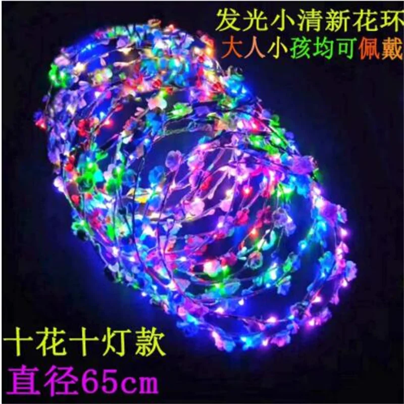

Glowing Light Garland Headband Children's Princess Birthday Gift Hair Accessories Bridal wreath LED lights wreath for head