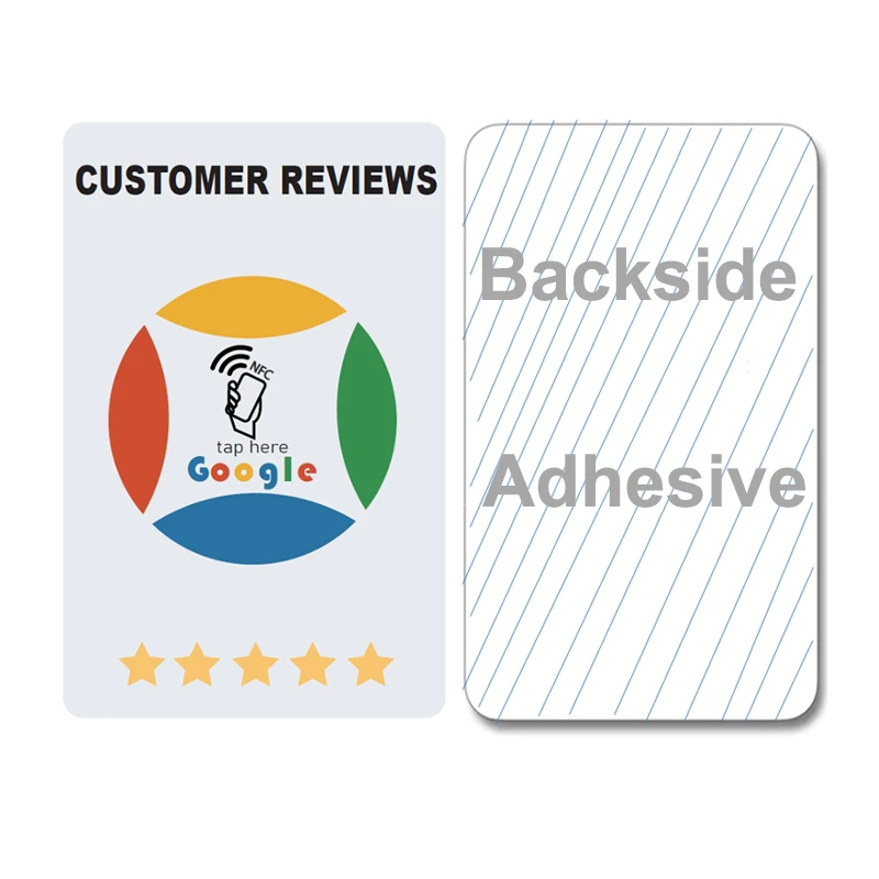 

Google Review NFC Tap Card Increase Your Business Adhesive Paper Backed PVC Cards Standard Card Size