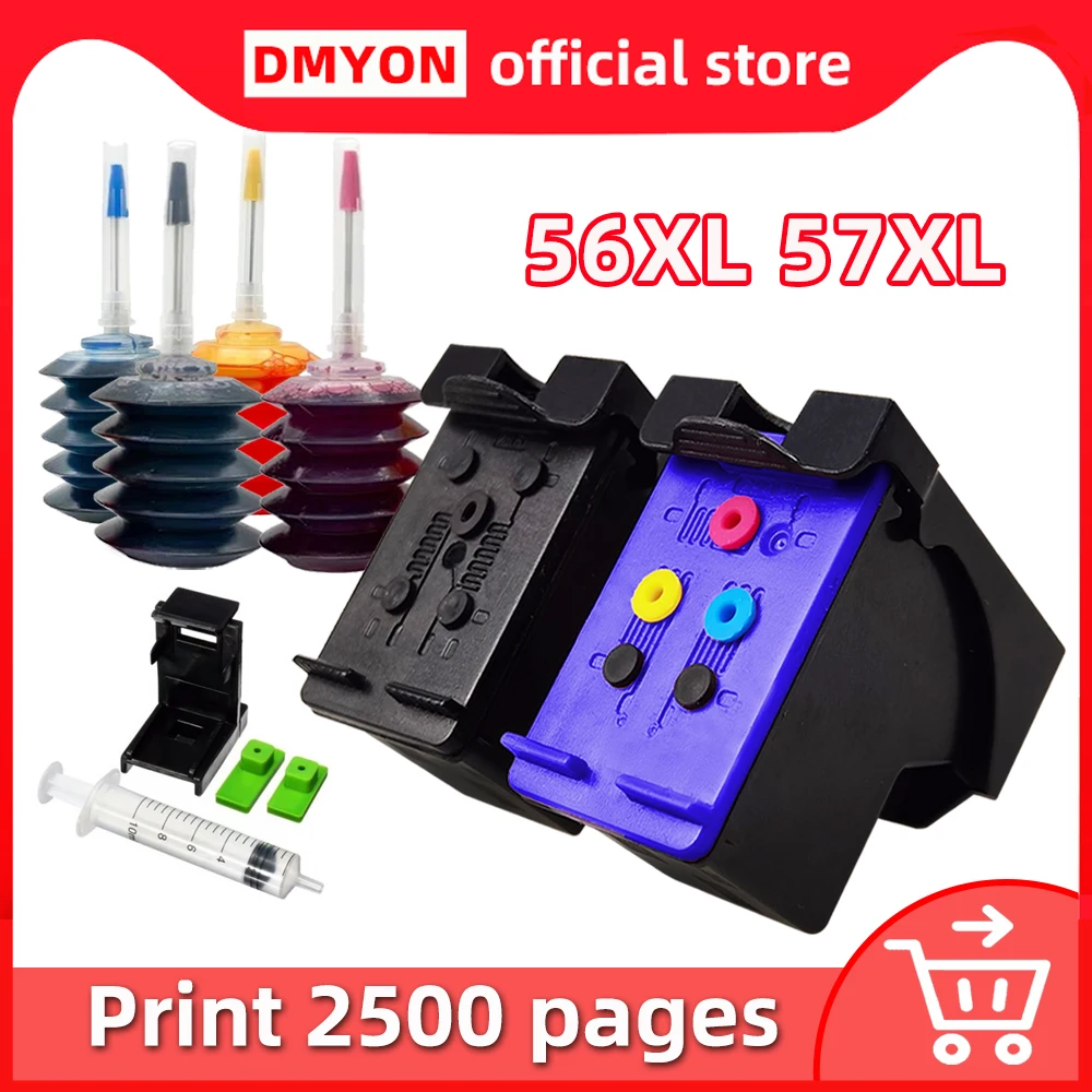

56XL 57XL Ink Cartridge Compatible for HP 56 57 XL Officejet 6110 6110xi 7150 7260 7350 7450 7550 7660 7755 7760 v 7760w Printer
