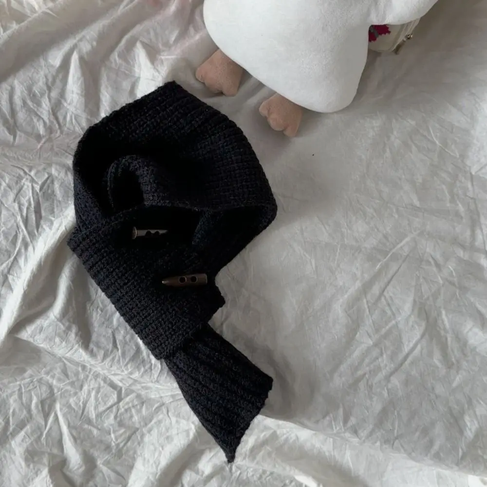 Теплый детский повседневный шарф однотонный вязаный искусственный воротник в