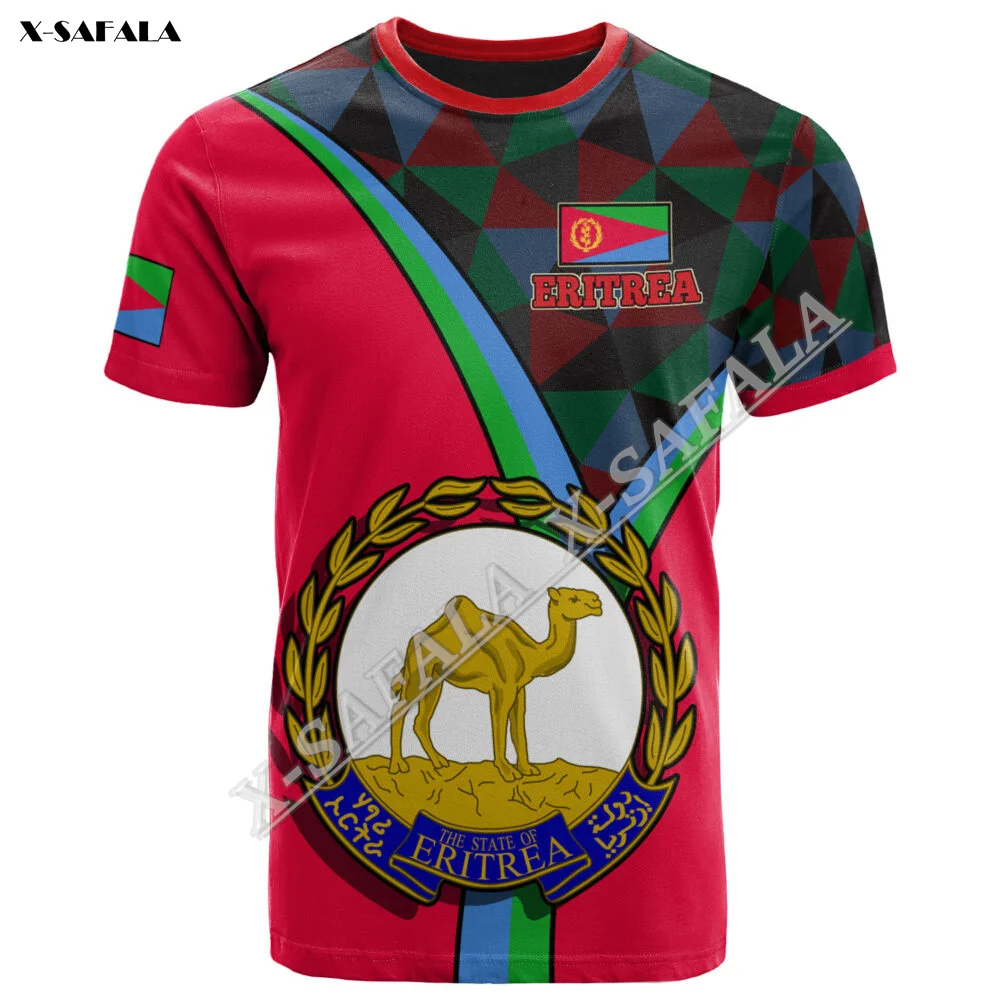 

Футболка мужская с 3D-принтом флага культуры Эритреи, модная повседневная тенниска с коротким рукавом, с принтом молочного волокна, Прямая п...