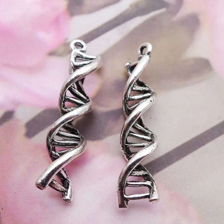 

6 шт./лот 9*40 мм подвеска DNA Gene антикварная Посеребренная фурнитура для изготовления ювелирных изделий ручной работы «сделай сам»