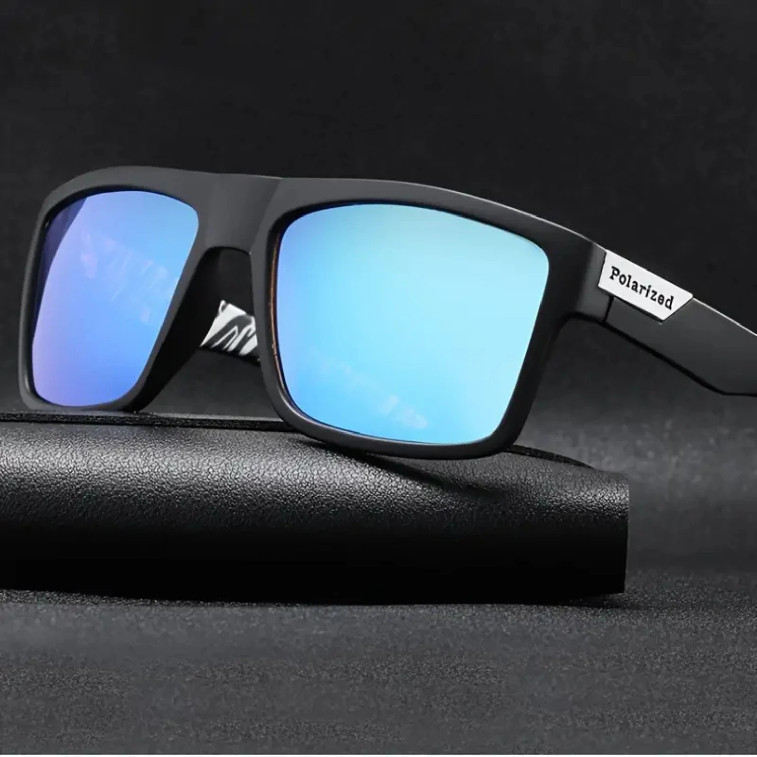Классические стильные мужские солнцезащитные очки в поляризованной квадратной