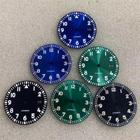 new 33 5mm watch dial green luminous for nh35nh35anh36 movement bluegreenblack dial