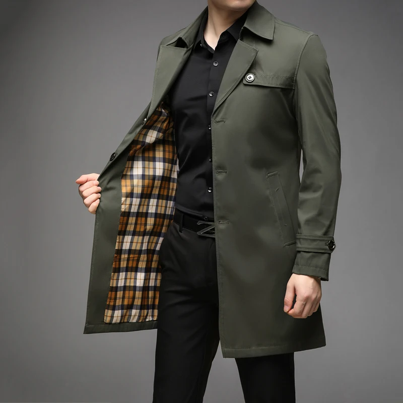 Large 6XL  7XL  8XL Medium Long Trench Coat Male 2022 New Business Casual Men's Wear Dad Suit Collar Fat Big Size Coat