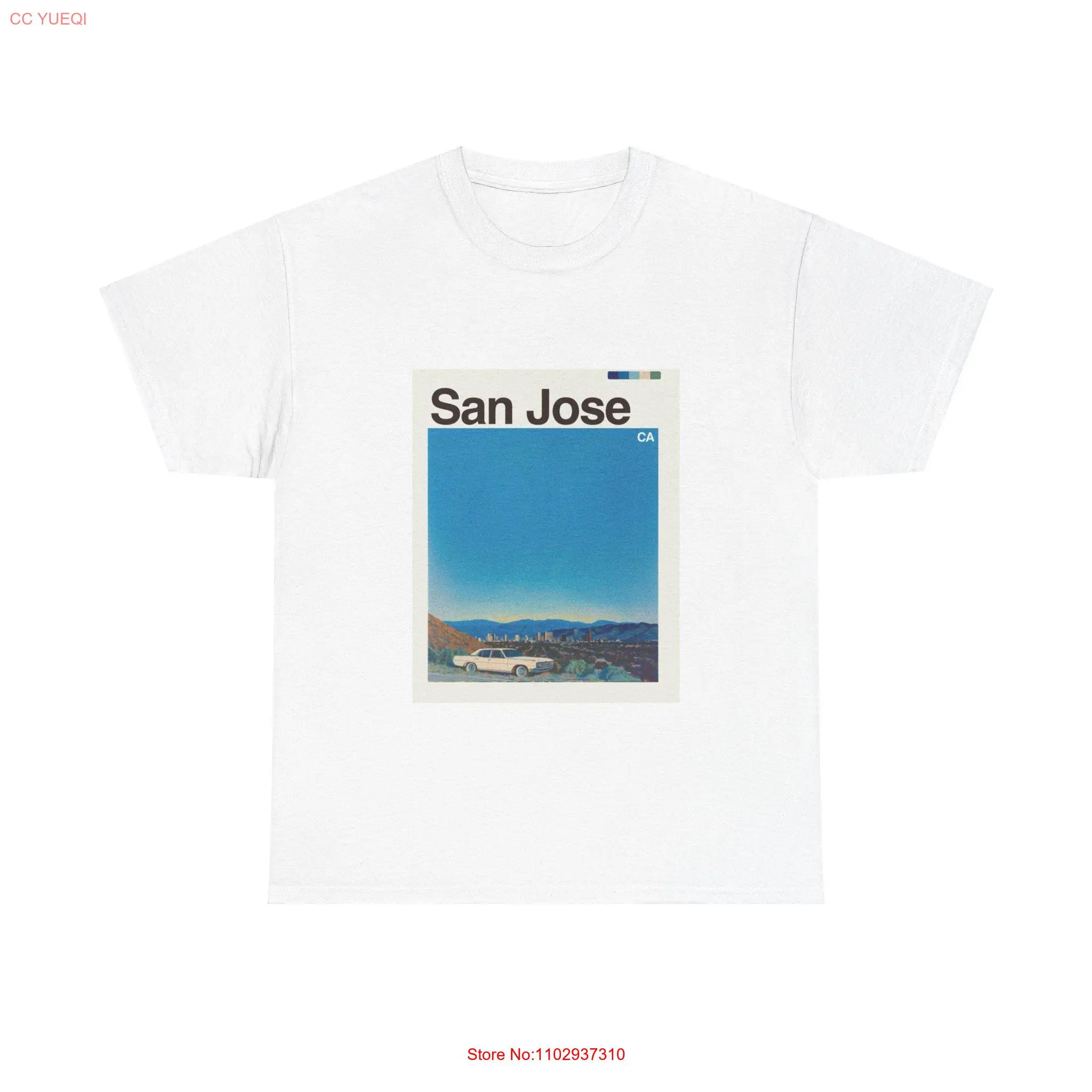 Хлопковая футболка San Jose Heavy с изображением California Travel длинными или короткими