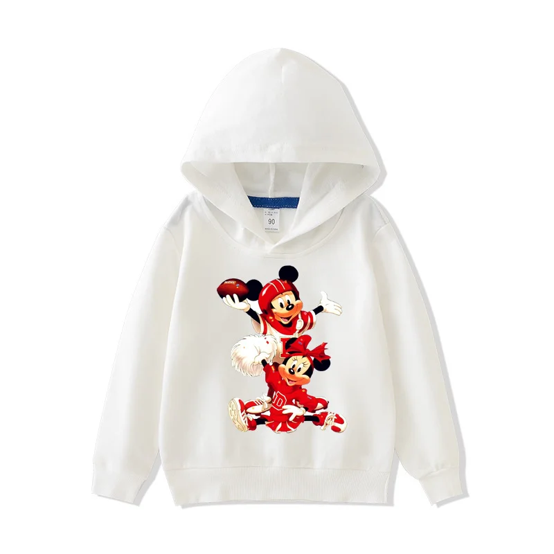 

Pure cotton 7 color thin hoodie Printed Christmas Mickey Mouse 2-14 Age Kids top Hooded pullover Toddler Baby Clothes sweatshirt
