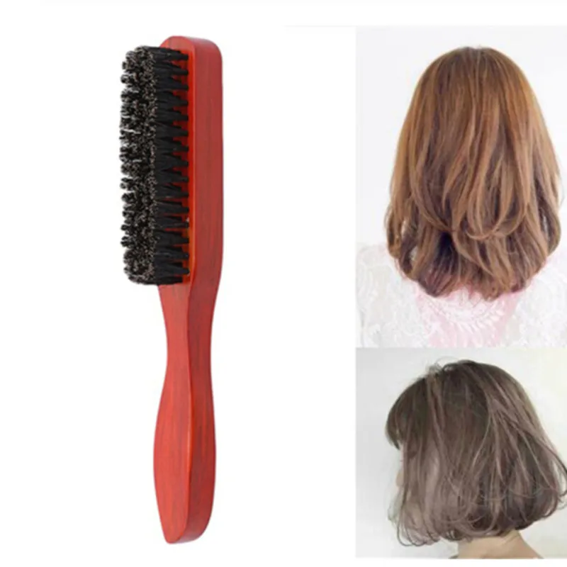 

Hair Brush Wood Handle Natural Boar Bristle Beard Comb Styling Massage Comb Anti-static Hair Brush Styling Tool