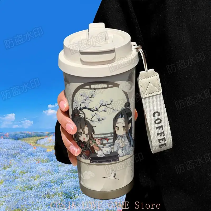 Фото Anime MDZS Wei wuxian Lan wangji 316 Stainless Steel Water Bottle Thermos Straw Water Cup Large Capacity Coffee Water Cup Gift №2