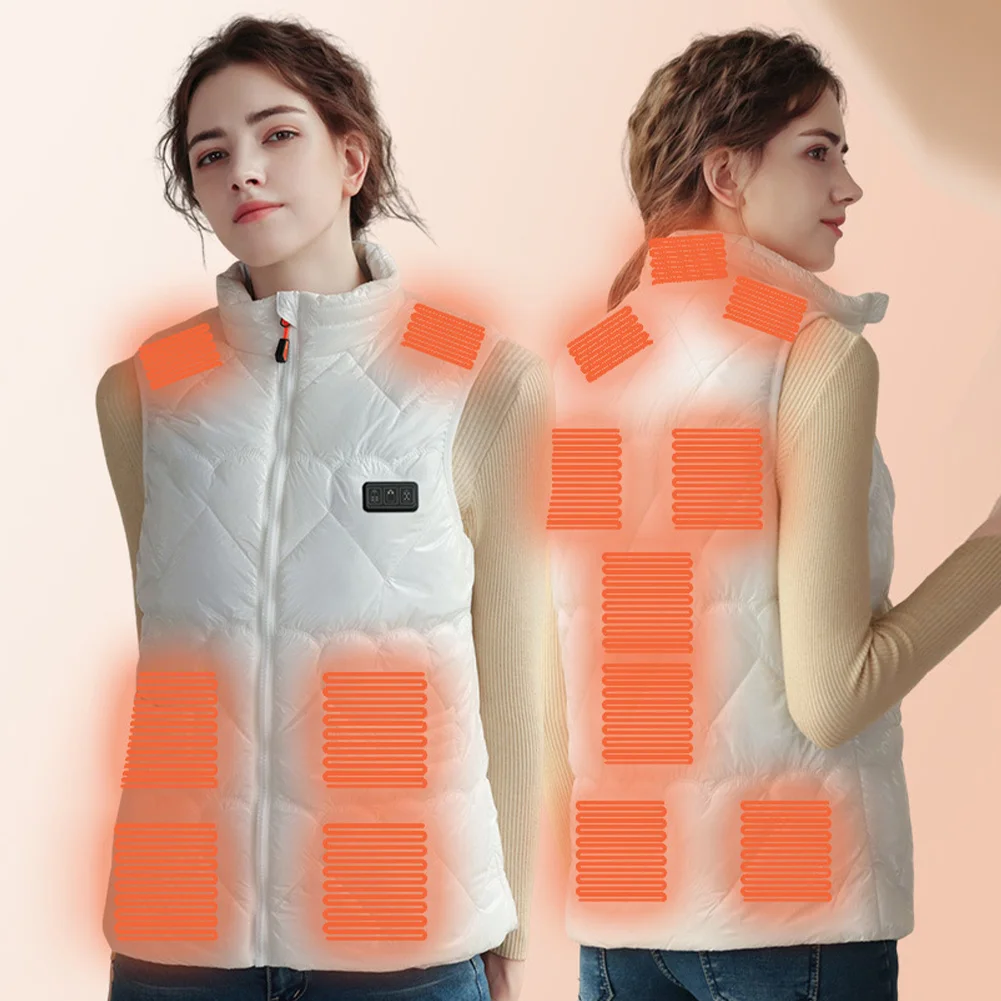 

Жилет с подогревом 15 дюймов, модная женская куртка без рукавов, пальто, умная теплая зимняя куртка с подогревом и USB-зарядкой