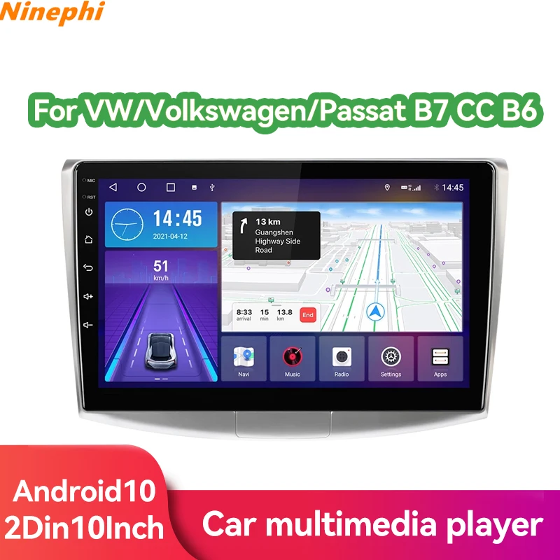 

Car Radio Multimedia Player For VW Volkswagen Passat B7 B6 CC 1Din Android 10.0 Autoradio GPS Navigation Camera Carplay