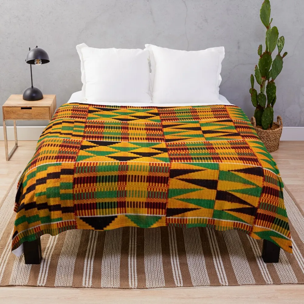 

Kente Cloth Pattern - African Ghana Design Throw Blanket Blanket fleece soft big blanket Microfiber large fluffy plaid
