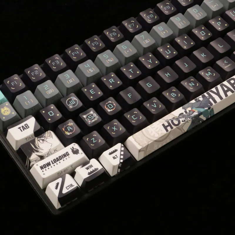 Фото Тематическая игра Zzz, 120 колпачков, игровая тема Hoshimi Miyabi, Pbt, пятисторонняя сублимация, вишневый профиль, передняя гравировка с боковой гравировкой, колпачок №4