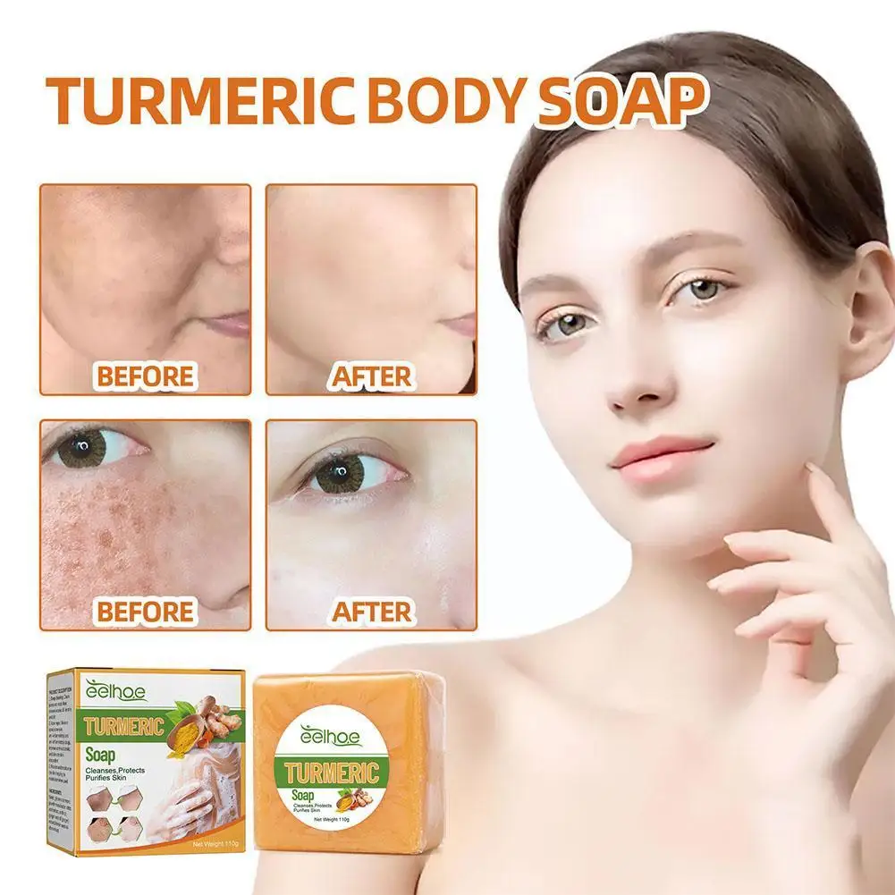 

110g EELHOE Turmeric Spot Face Cleansing Soap Anti Brighten Spot Remove Cleaning Skin Acne Pimples Dark Care Whitening Deep C9M8