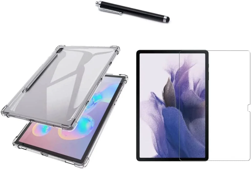 

2023 Capa Transparente Anti Quedas Premium para Tablet Galaxy Tab S7 Fe T735 T736 + Película de Vidro Premium + Caneta Touch -
