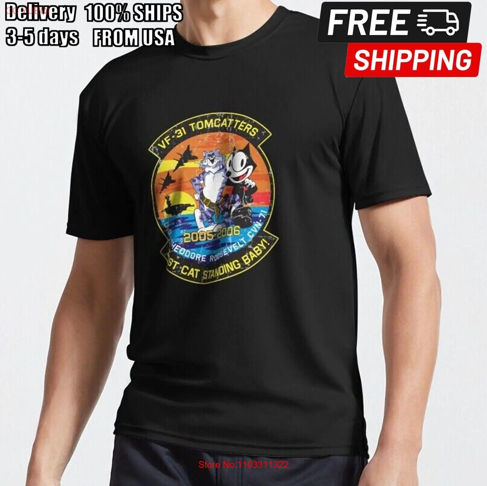 Футболка NoEnName_Null F-14 TOMCAT - VF-31 TOMCATTERS LAST CAT STANDING BABY!