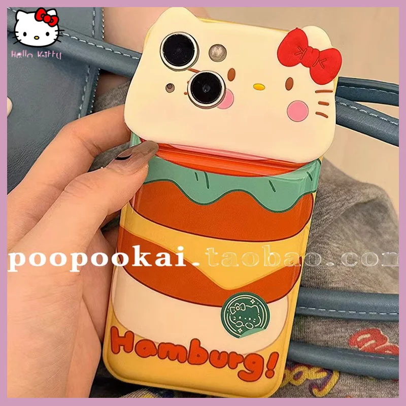 

Sanrioed чехол для телефона мультфильм Kawaii аниме Hellokittys Iphone14 13 12 11Promax милый КТ Кот плюшевые игрушки для девочек подарок на день рождения