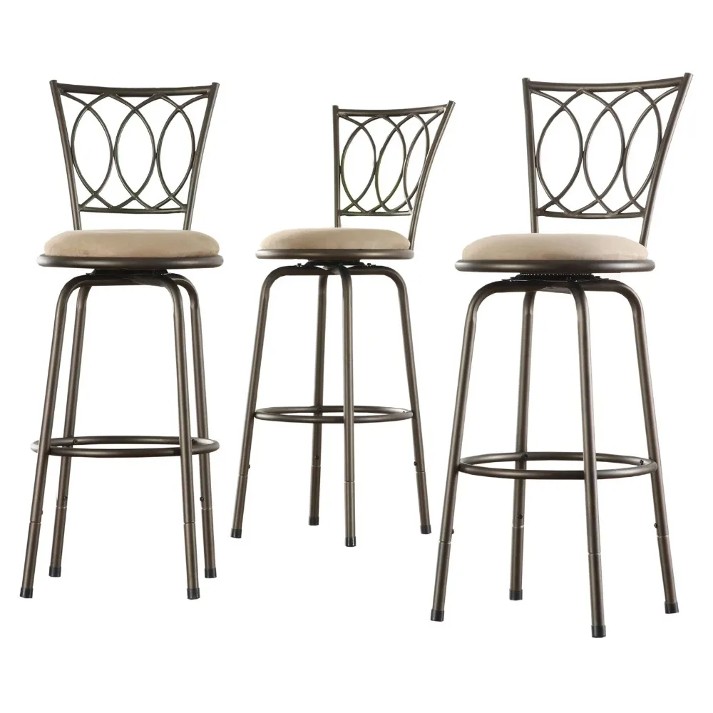 

Weston Home Aidan Scroll Back Adjustable Height Stool - Set of 3