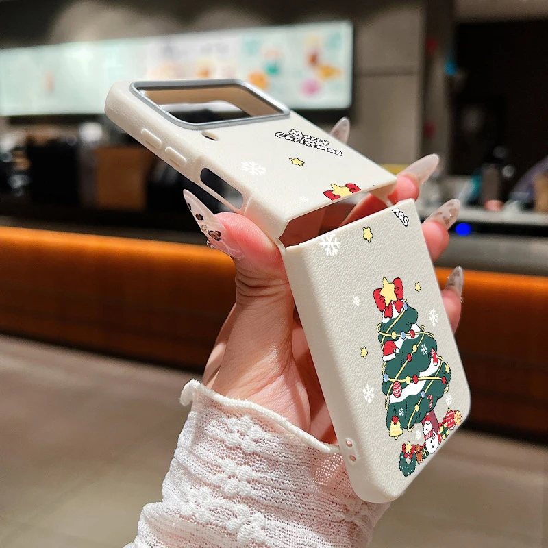 Чехол с мультяшной рождественской елкой для Samsung Galaxy Z Flip 6 5 4 3 мягкий складной