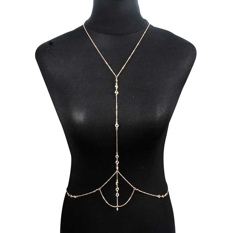 

2022 new Sexy Retro Hanging Neck Harness Metal Flower Body Chains Multilayer Bikini Necklace Waist Belly Chain Beach Jewelry