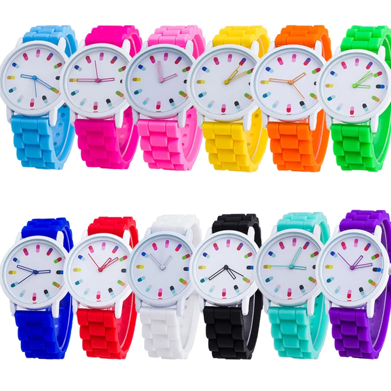 

2019 популярный cor selvagem силиконовый циферблат puro fundo branco moda casual das mulheres pin fivela de inoxidavel relogio roпанель