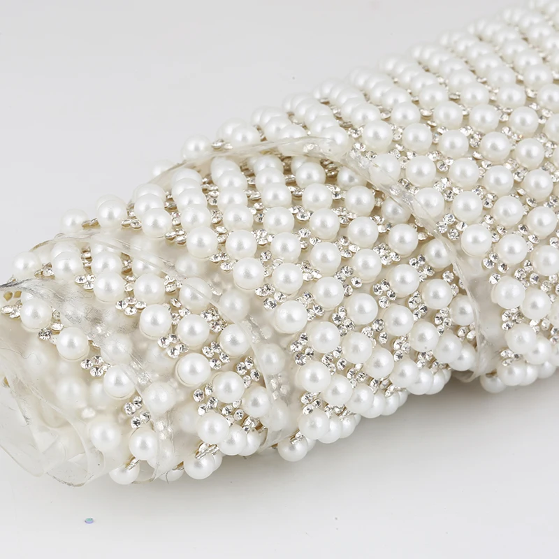 Ресен 55 см Длина Стразы с прямой основой круглые жемчужные ювелирные украшения ABS