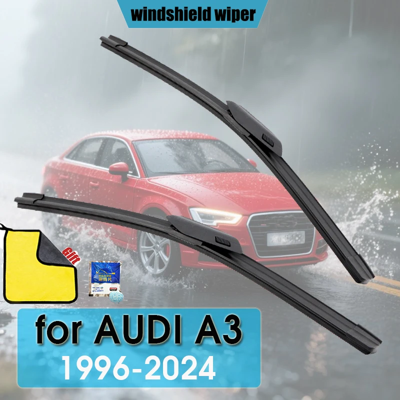 Фото Для AUDI A3 8L 8P 8V GY A3L 1996-2024: Передний дворник с креплением U-Hook и фиксатором-зажимом для лобового стекла №1