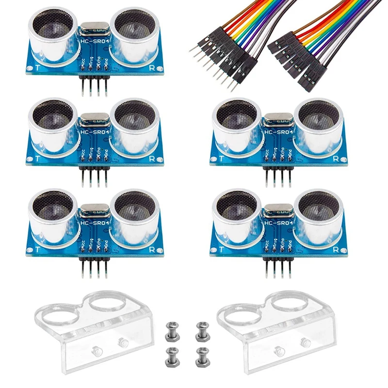 

5Pcs Ultrasonic Module HC-SR04 Distance Sensor with 2Pcs Mounting Bracket for Arduino R3 MEGA Mega2560 Duemilanove Nano